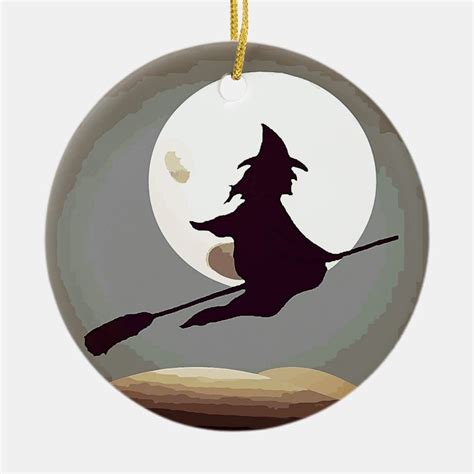 Flying mystical witch ornament